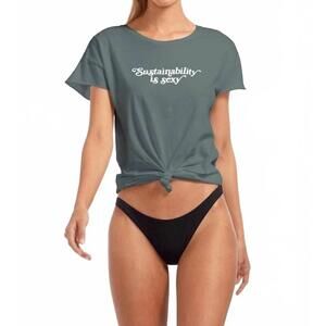 NEW VITAMIN A sustainability is sexy tee in sea green